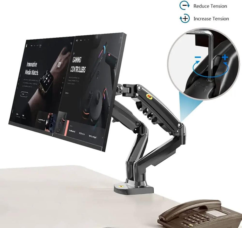 Dual Monitor Full Motion Desk Mount with Gas Spring for Two Computer Monitors 17'' - 27" by salelink.co.nz
