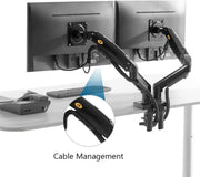Dual Monitor Full Motion Desk Mount with Gas Spring for Two Computer Monitors 17'' - 27" by salelink.co.nz