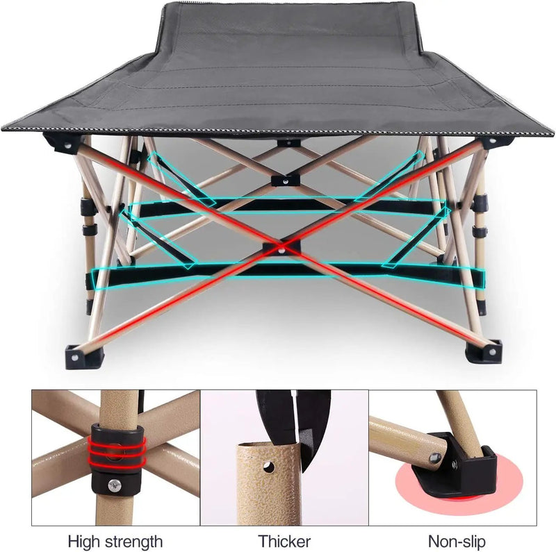 Folding Camping Stretcher Bed 190x71x36cm by salelink.co.nz