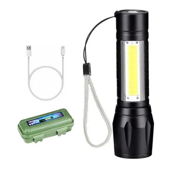 COB LED Mini Flashlight Torch Zoom by salelink.co.nz