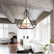 Pendant Hanging Light Lampshade Metal Diamond Black by salelink.co.nz