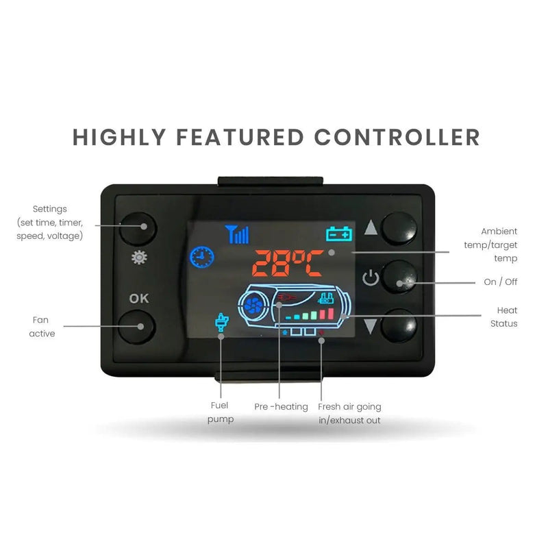 SportZone.co.nz Outdoor Recreation > Camping > Caravan Accessories Diesel Heater 12V Caravan Camper Trailer Van Air Motorhome 5kW Volt Parking RV Diesel Heater 12V Caravan Camper Trailer Van Air Motorhome 5kW Volt Parking RV