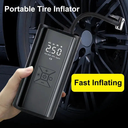 Wireless Digital Tire Inflator Air Pump with LED Light & LCD Display, 150PSI Portable Air Compressor by Habicare