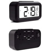 Digital Alarm Clock – Battery Operated with Indoor Temperature & Light Sensor Backlight (3 colors available) by Habicare
