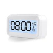 Digital Alarm Clock – Battery Operated with Indoor Temperature & Light Sensor Backlight (3 colors available) by Habicare
