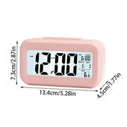 Digital Alarm Clock – Battery Operated with Indoor Temperature & Light Sensor Backlight (3 colors available) by Habicare