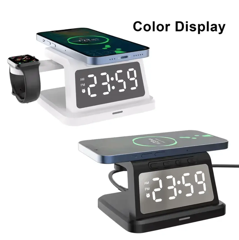 Digital Alarm Clock Wireless Charger – 3W/5W/7.5W/10W Multifunction Charger by techplus