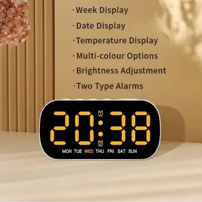 Digital Alarm Clock – USB Powered LED (different colours available) by Habicare