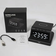 techplus Digital Alarm Clock Wireless Charger – 3W/5W/7.5W/10W Multifunction Charger TechPlus Digital Alarm Clock With Wireless Charger 10W