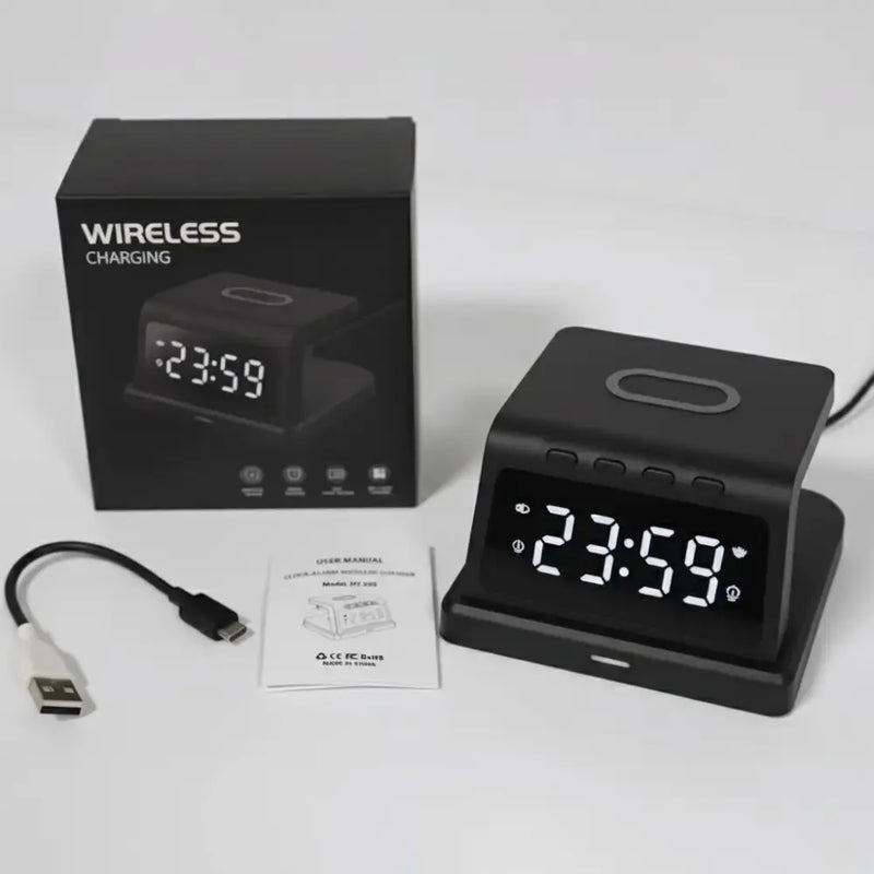 techplus Digital Alarm Clock Wireless Charger – 3W/5W/7.5W/10W Multifunction Charger TechPlus Digital Alarm Clock With Wireless Charger 10W