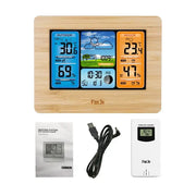 Digital Indoor-Outdoor Weather Station with Clock & Wireless Sensor (2 colours available) by Habicare