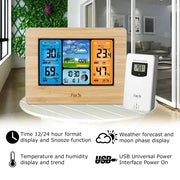 Digital Indoor-Outdoor Weather Station with Clock & Wireless Sensor (2 colours available) by Habicare