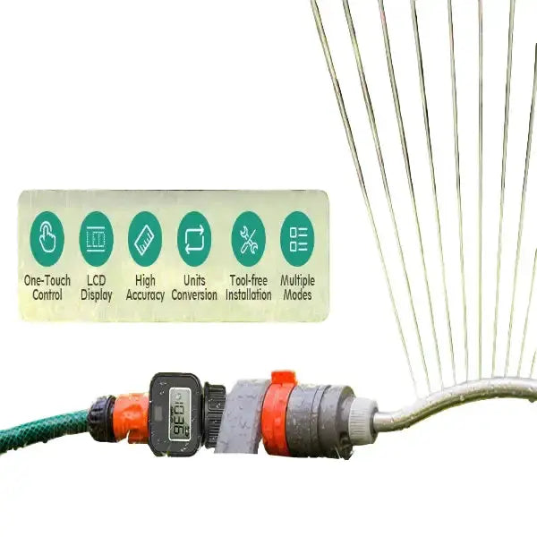 Digital LCD Water Flow Meter for Garden Irrigation (2 models available) by Habicare