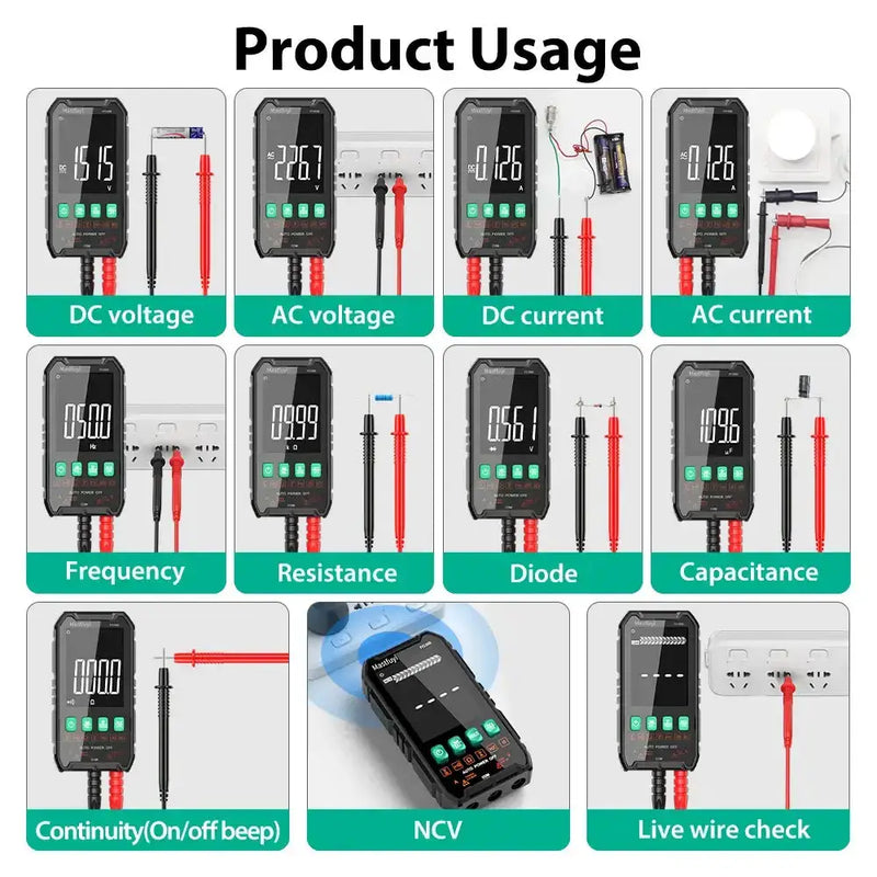Digital Multimeter 600V AC/DC True RMS Auto-Range Tester (2 models available) by Habicare