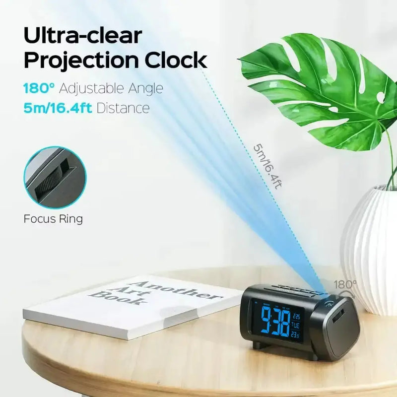 Digital Projection Alarm Clock Radio by Habicare
