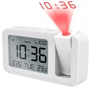 Digital Projection Alarm Clock – Rechargeable LED with USB Charger (Black & White) by Habicare