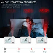 Digital Projection Alarm Clock – Rechargeable LED with USB Charger (Black & White) by Habicare