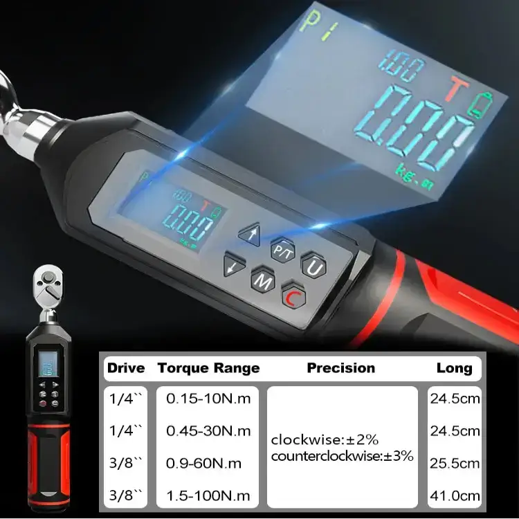 Habicare HBC Digital Torque Wrench 0.15–100 N·m with LED & Buzzer Alerts (different models available) Digital Torque Wrench 0.15–100 N·m with LED & Buzzer Alerts (different models available)