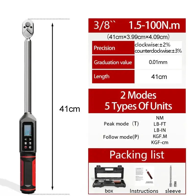 Habicare HBC Digital Torque Wrench 0.15–100 N·m with LED & Buzzer Alerts (different models available) Digital Torque Wrench 0.15–100 N·m with LED & Buzzer Alerts (different models available)