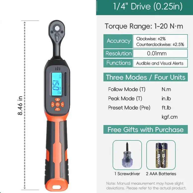 Habicare HBC Digital Torque Wrench 1.5–340 N·m (±2% Accuracy) (different models available) Digital Torque Wrench 1.5–340 N·m (±2% Accuracy) (different models available)