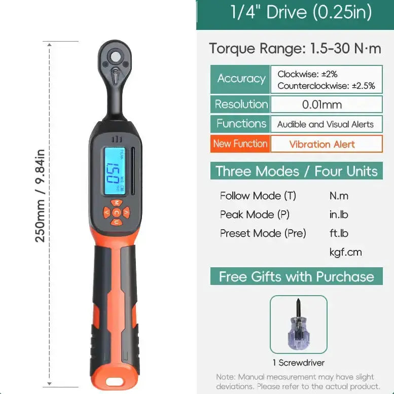 Habicare HBC Digital Torque Wrench 1.5–340 N·m (±2% Accuracy) (different models available) Digital Torque Wrench 1.5–340 N·m (±2% Accuracy) (different models available)