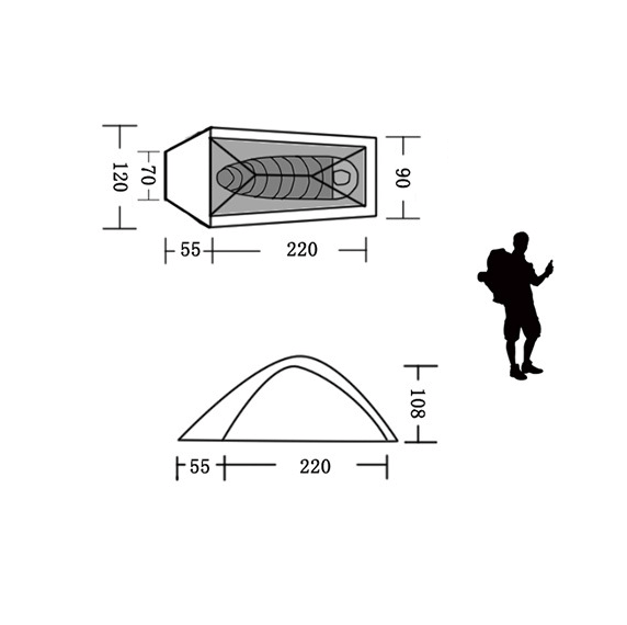 ECOTREK Hiking Tent Lightweight waterproof 1-Person Hiking Tent  KM3182 Lightweight waterproof 1-Person Hiking Tent  KM3182