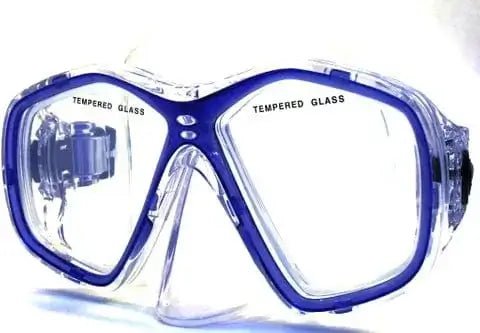 Dive Mask M276 Blue Silicon featuring tempered glass lens and silicone skirt for comfort underwater.