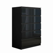 'Monaco' Black Chest of 5 drawers by sue-e furniture