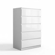 'Monaco' White Chest of 5 drawers by sue-e furniture