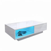 'Romote' White Gloss Coffee table with RGB LED Lighting by sue-e furniture