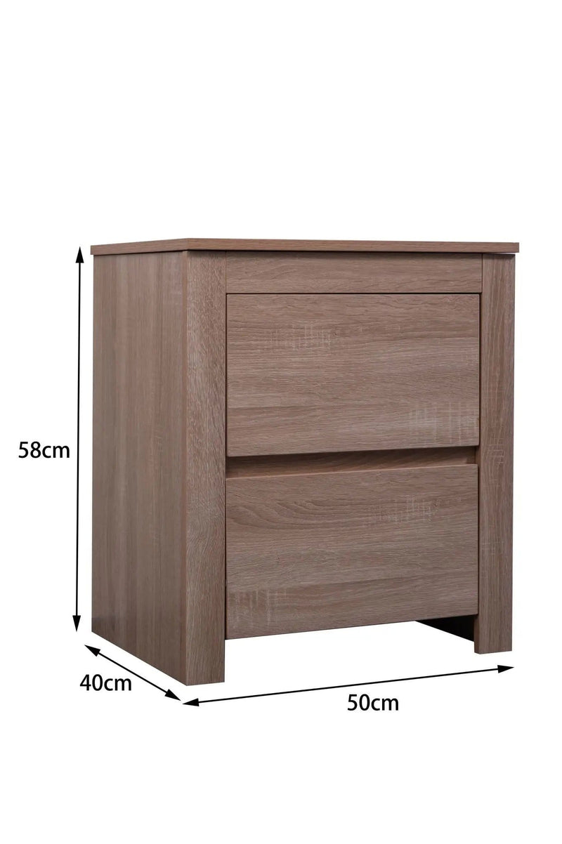sue-e furniture Bedside Table 'Byron' Light Oak Bedside Table 'Byron' Light Oak Bedside Table