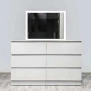 'Monaco' White Chest of 6 drawers With Mirror by sue-e furniture