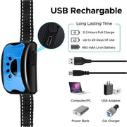 techplus Dog Anti Barking Collar Beeping Chargeable Dog Training Device (Blue) Dog Anti Barking Collar Beeping Chargeable Dog Training Device (Blu...