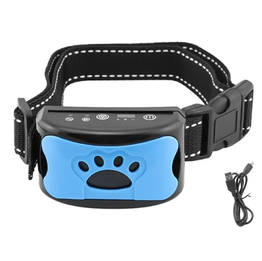 Dog Anti Barking Collar Beeping Chargeable Dog Training Device (Blue) by techplus