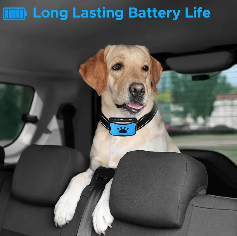 Dog Anti Barking Collar Beeping Chargeable Dog Training Device (Blue) by techplus