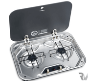 Dometic 2 Burner hob PI8022 with safety glass lid and dual burners for excellent cooking performance