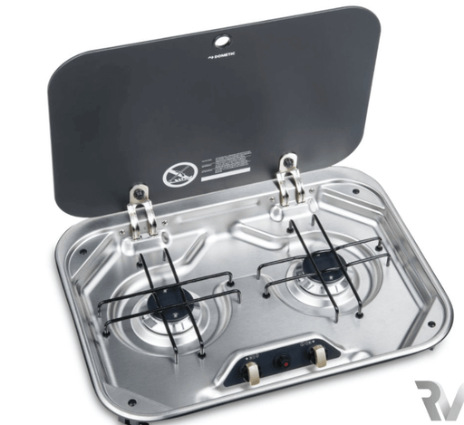 Dometic 2 Burner hob PI8022 with safety glass lid and dual burners for excellent cooking performance