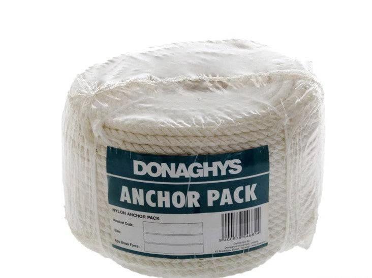 8mm x 50metre Ankapak Nylon Anchor Pack in a round coil by Donaghys, featuring a strong nylon rope for reliable anchoring.