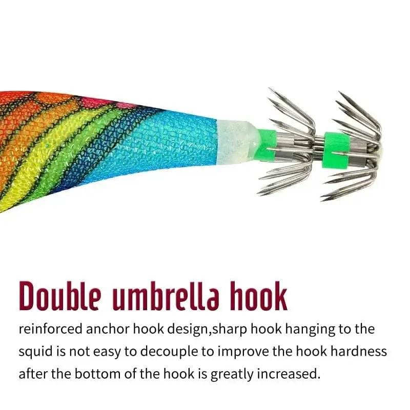 China China Saltwater Squid Jigs Slow Jigging Wooden Shrimp Lures Luminous Bait Fishing Cuttlefish Lure with Noctilucent Explosive Hook