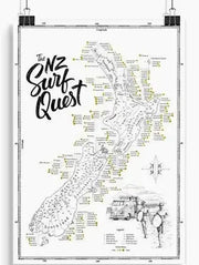 NZ Surf Quest Map by Moana SUP and Surf