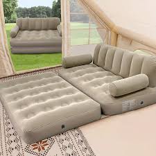 2-in-1 Inflatable Sofa Bed – Double Air Couch with High Backrest and Built-in Pump LX9521 by ECOTREK