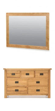 Oak Dressing Table with Mirror by BroDeals