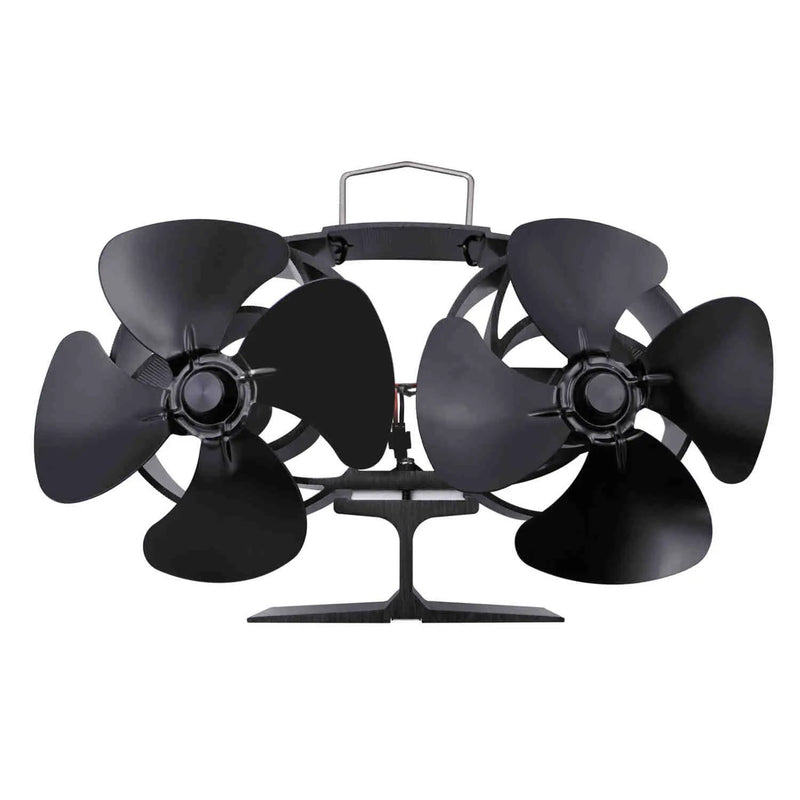 Two Heads Stove Fan Wood Log Burner Fireplace by salelink.co.nz