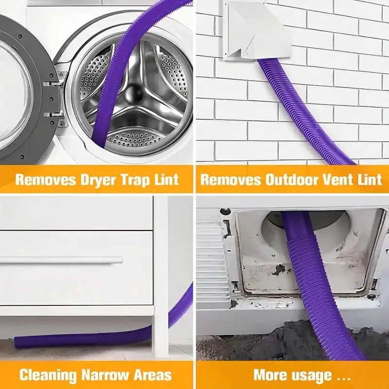 Dryer Vent Cleaner Kit & Lint Remover Hose Attachment for V6–V15 Vacuum Cleaners