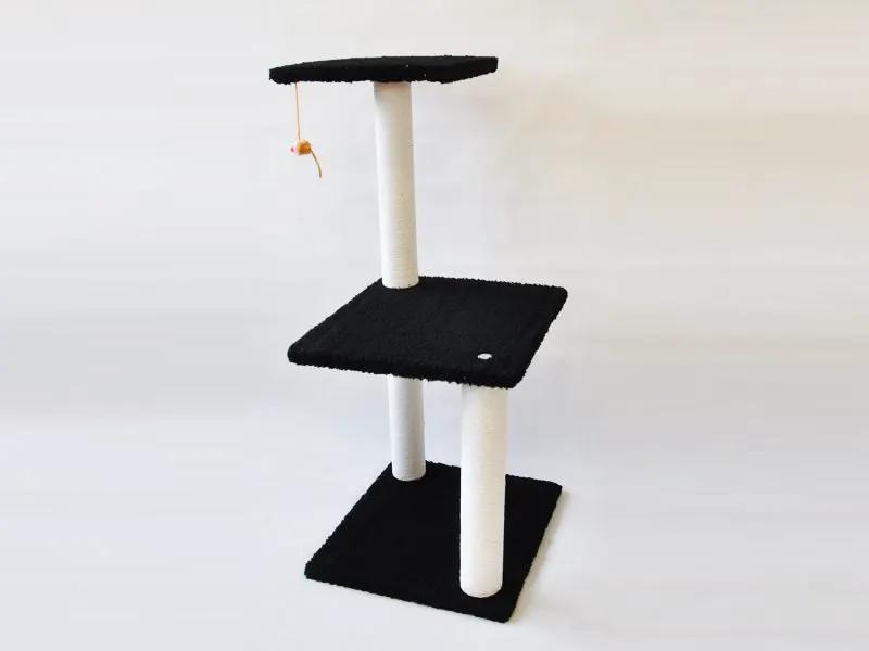 84CM 2 Levels Cat Tree Scratching Post with Mouse Black by dealonline.co.nz