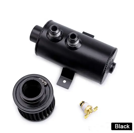 750ml Oil Catch Can Tank Kit Polish Baffled Reservoir with Breather Filter by salelink.co.nz