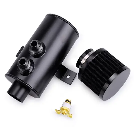 750ml Oil Catch Can Tank Kit Polish Baffled Reservoir with Breather Filter by salelink.co.nz