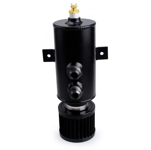 750ml Oil Catch Can Tank Kit Polish Baffled Reservoir with Breather Filter by salelink.co.nz