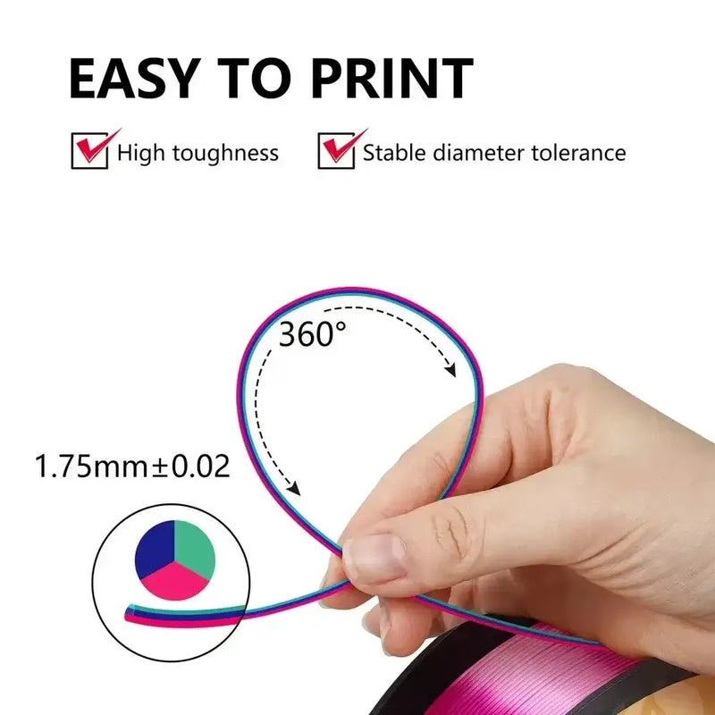 Dual-Colour PLA 3D Printer Filament 1.75mm (200g) by Habicare