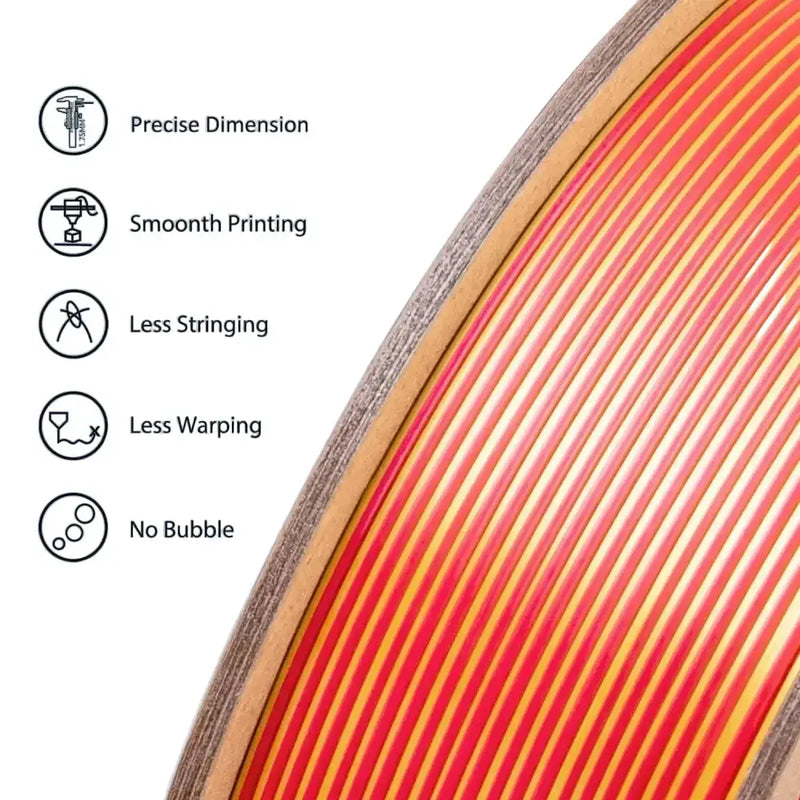 Dual/Tri-Colour Silk PLA 3D Printer Filament 1.75mm (250g) by Habicare